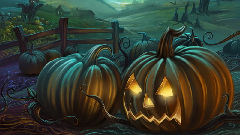 Spooky Pumpkins, gothic, spooky, halloween, pumpkins, HD wallpaper | Peakpx