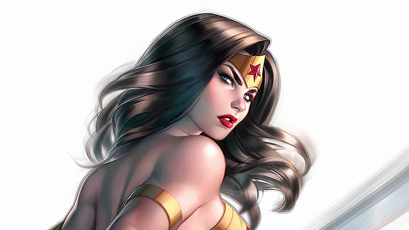 Wonder Woman White, wonder-woman, superheroes, artist, artwork, digital-art, artstation, HD wallpaper