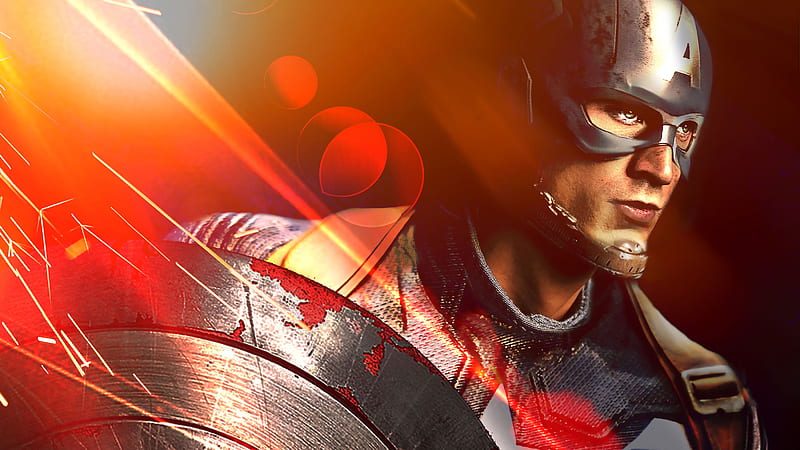 Captain America With His Shield Artwork, captain-america, artwork, digital-art, superheroes, HD wallpaper