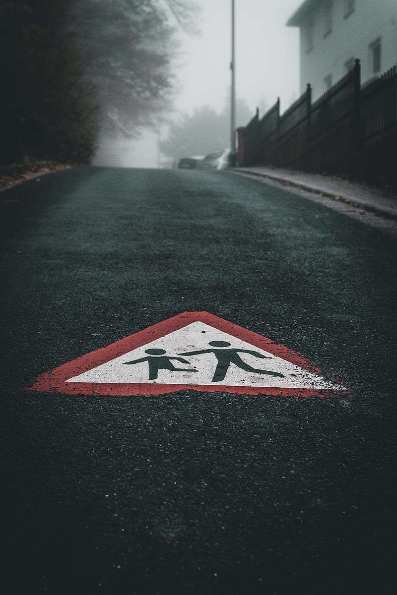 road, asphalt, sign, symbol, warning, HD phone wallpaper
