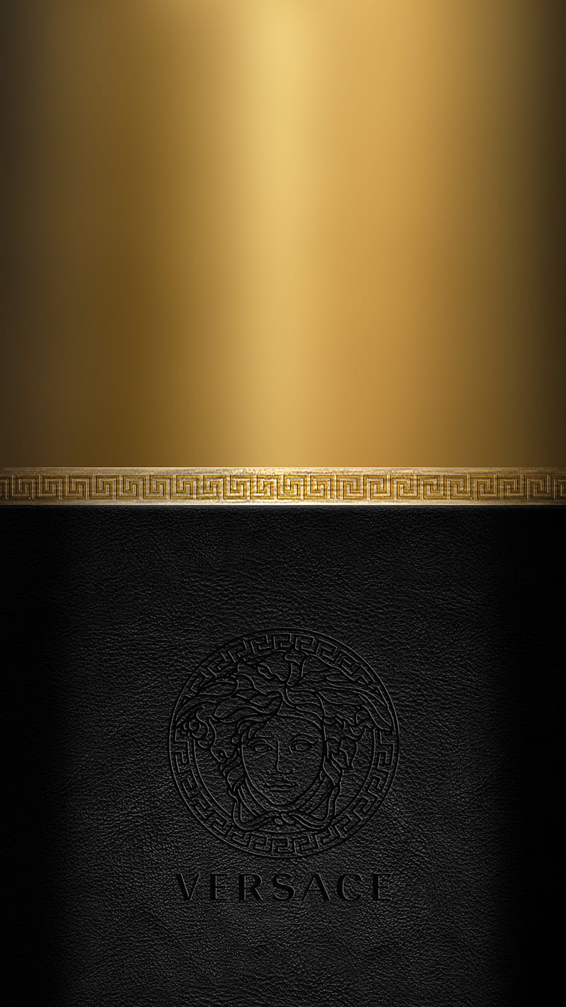 Versace v2, black, byju, gold, HD phone wallpaper