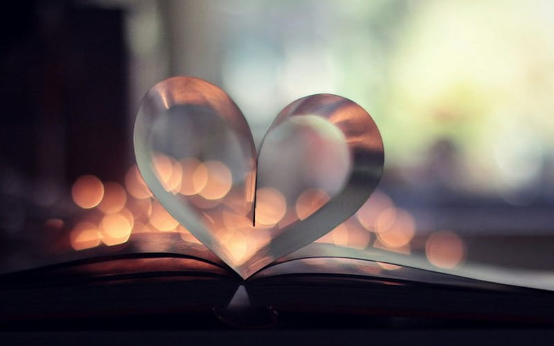 Heart, graphy, lovely, love, book, bonito, bookmark, HD wallpaper