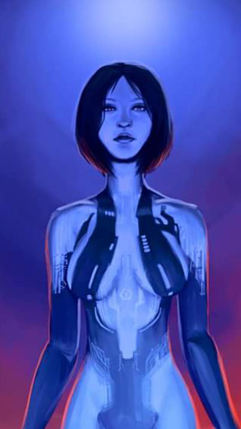 Cortana, art, blue, cosplay, girl, halo, HD phone wallpaper