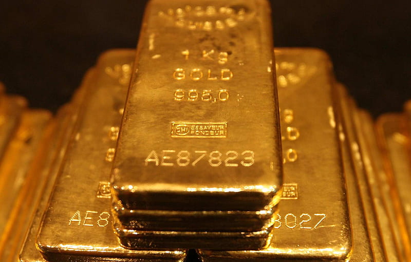 Gold Bullion, prescious metal, money, gold, bullion, HD wallpaper