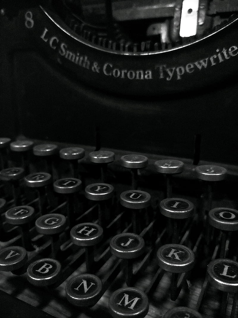 Vintage simplicity 2, antique, art, black and white, geometry, old, simple, style, typewriter, HD phone wallpaper