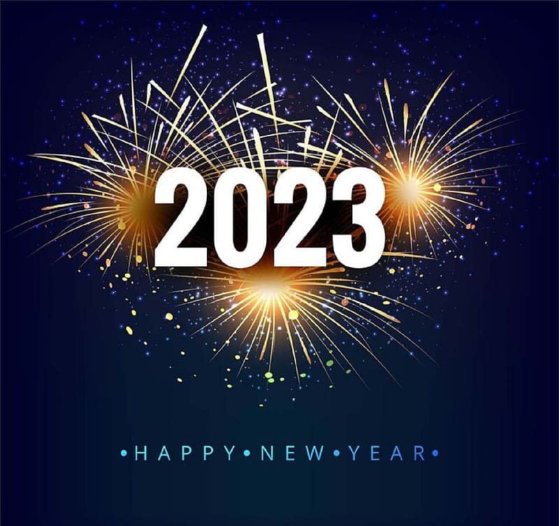 HAPPY NEW YEAR 2023, FIREWORKS, NIGHT, NEW YEAR, 2023, HD wallpaper