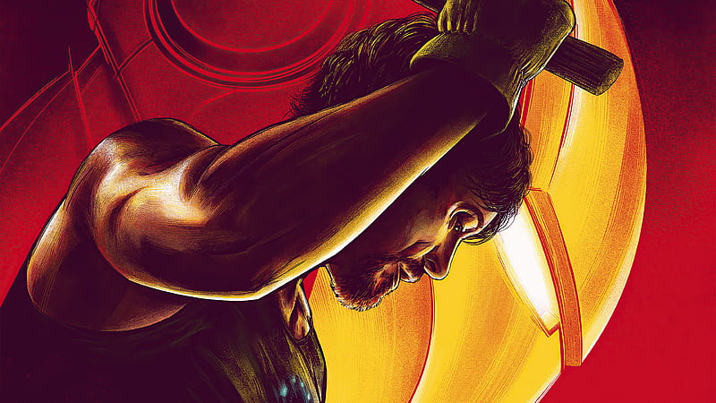 Tony Stark Forging The Mark 1 Helmet, iron-man, superheroes, artist, artwork, digital-art, behance, HD wallpaper
