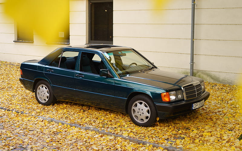 Mercedes-Benz 190E, 1993, exterior, Mercedes-Benz W201, blue sedan, German cars, Mercedes, HD wallpaper