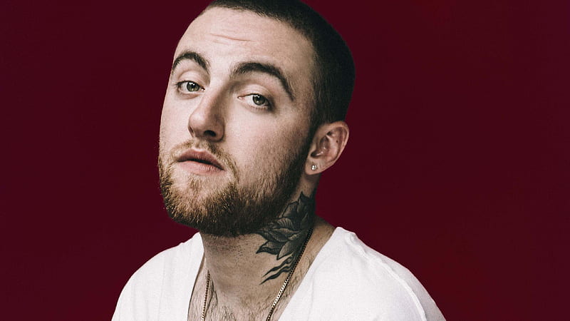 Mac Miller Is Wearing White T-Shirt And Having Flower Tattoo In Neck 17 Celebrities, HD wallpaper