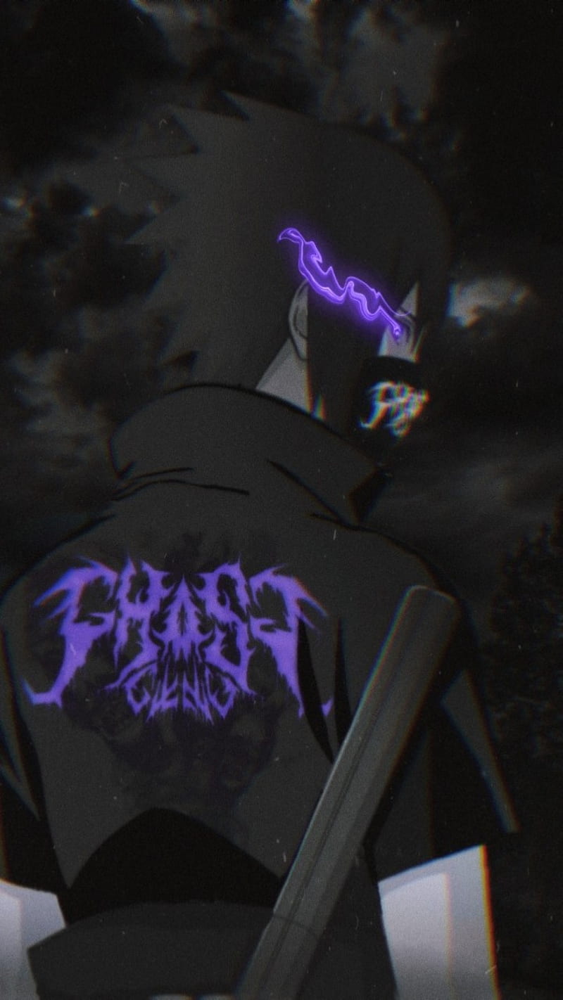 sasuke X ghostgxng, black, ghost gxng, ghostgxng, itachi, itachi uchiha, naruto aesthetic, naruto shippuden, purple, sasuke, sasuke uchiha, HD phone wallpaper