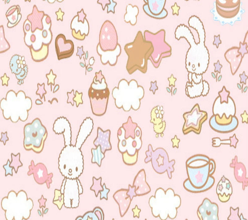 pastel , bunny, cupcake, cute, goth, HD wallpaper