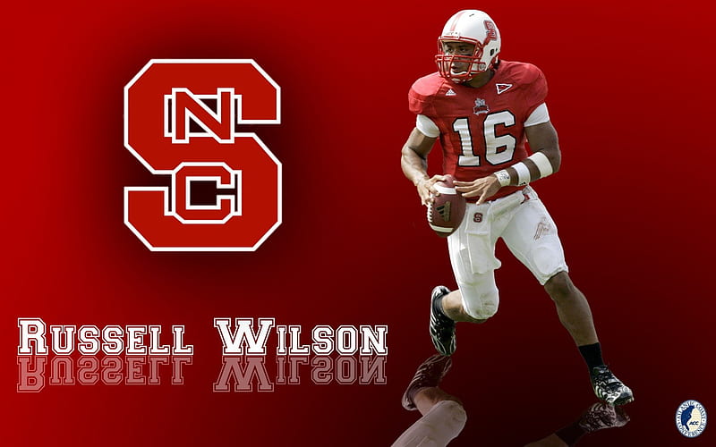 Russell Wilson, carolina, wolfpack, football, nc state, ncsu, quarterback, college, wilson, HD wallpaper