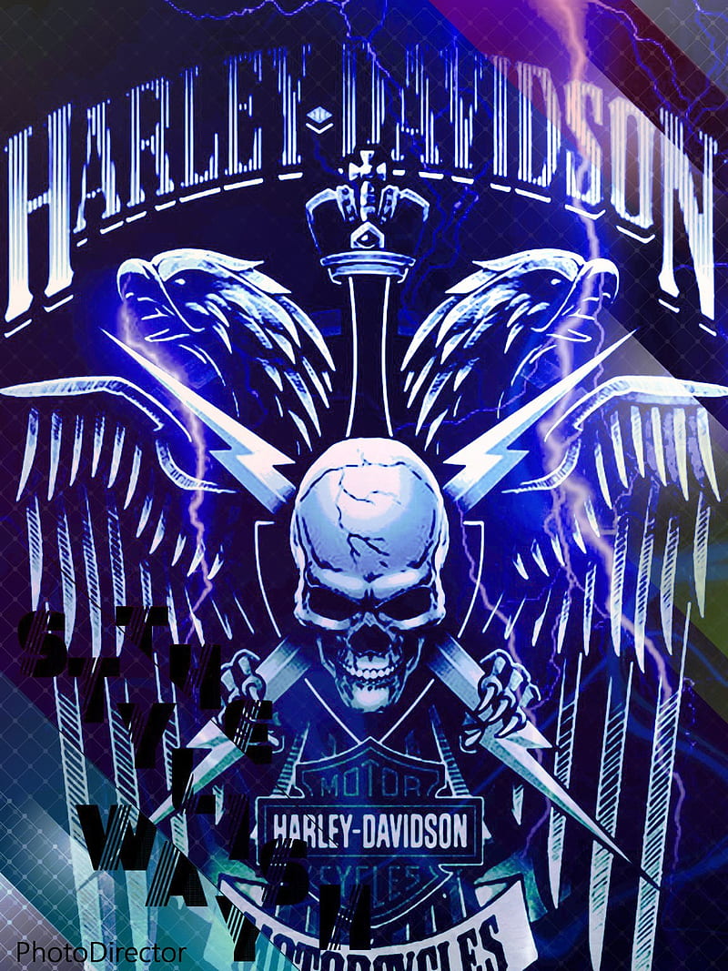 harley davidson, dark, skull, HD phone wallpaper