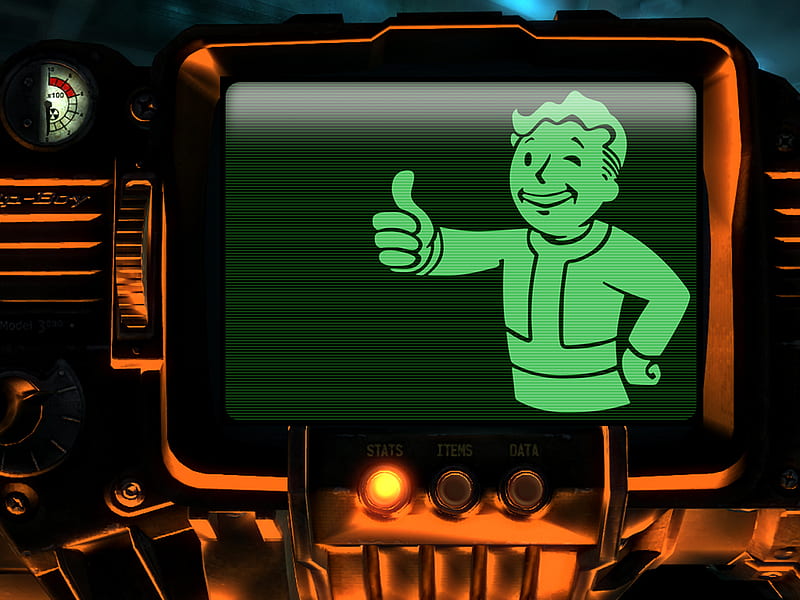 Orange Pipboy W Green Screen Fallout Green Orange Fallout 3 Pipboy Hd Wallpaper Peakpx