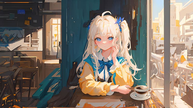 Girl, blonde, pose, anime, art, HD wallpaper | Peakpx