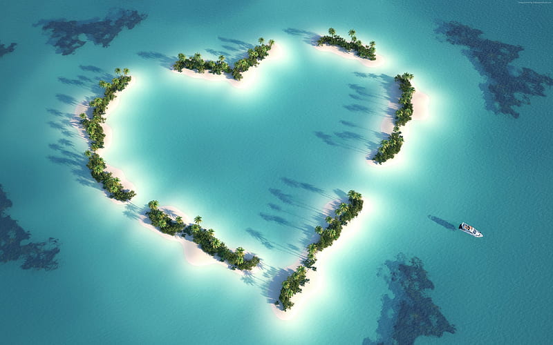 Indian Ocean, ocean, nature, heart, HD wallpaper