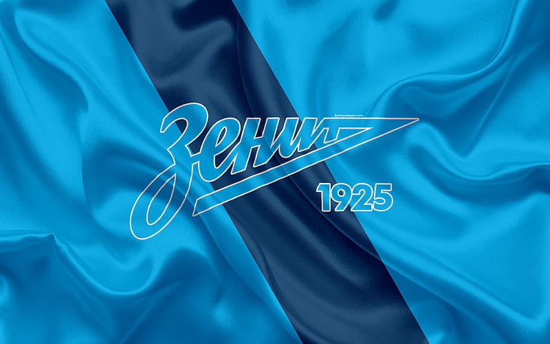 FC Zenit Saint Petersburg Russian football club, logo, Zenit emblem, Russian football championship, Premier League, football, St Petersburg, Russia, silk flag, HD wallpaper