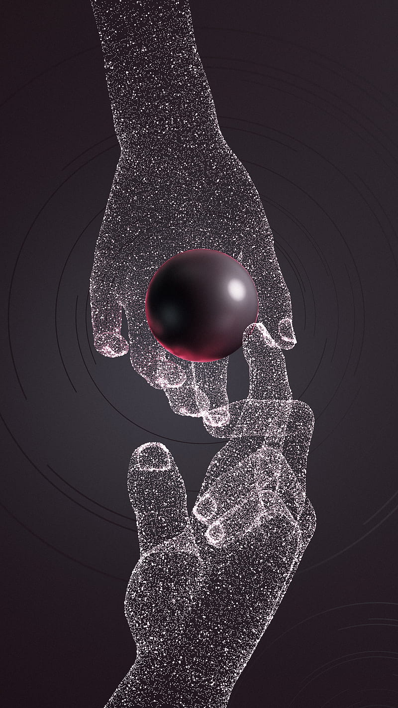 Celestial, 3D, 3dart, Abstract, Artwork, desenho, Illustration, Marterium, abstractart, bubble, cgi, cinema4d, gradient, hands, holy, minimalist, night, particles, purple, red, space, sphere, stars, surreal, touch, HD phone wallpaper