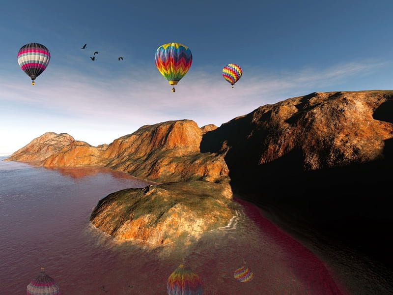 Balloons fly somewhere, ballons, somewhere, space, flying, HD wallpaper