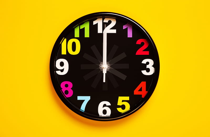 analog clock, yellow background, Others, HD wallpaper