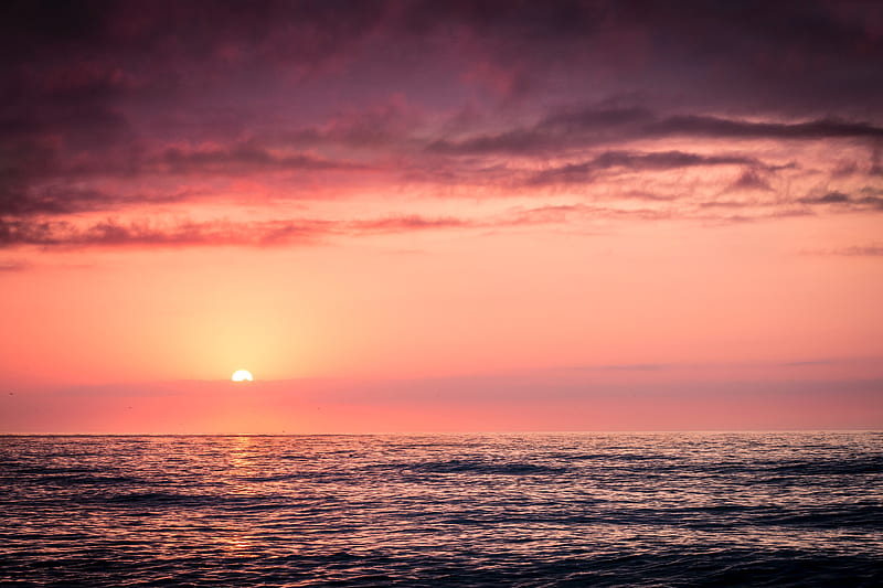 Seawater Sunrise Sunset Water, sea, sunrise, sunset, nature, HD wallpaper