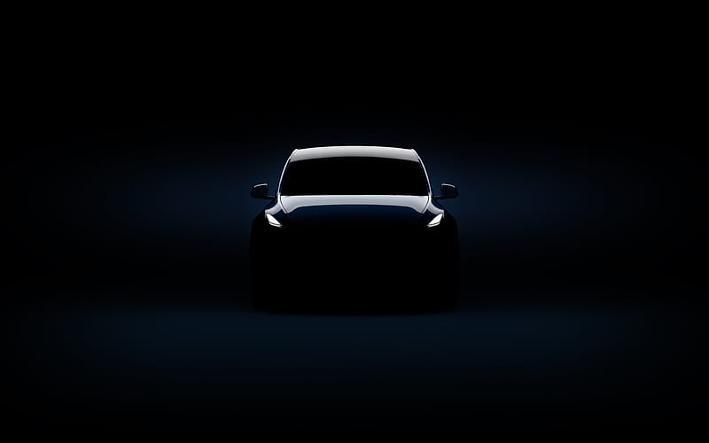 Tesla Model Y darkness, 2019 cars, electric cars, front view, 2019 Tesla Model Y, american cars, Tesla, HD wallpaper