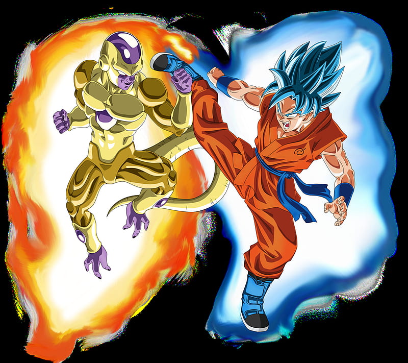 Goku Blue vs Golden Freeza, fanart
