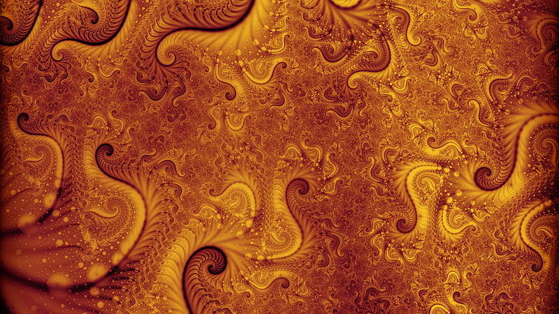 Brown Yellow Fractal Art Abstract, HD wallpaper
