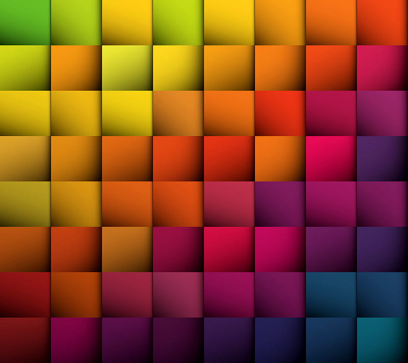 Color Squares 1502, colorful, colors, green, grid, orange, red, shadows, squares, HD wallpaper