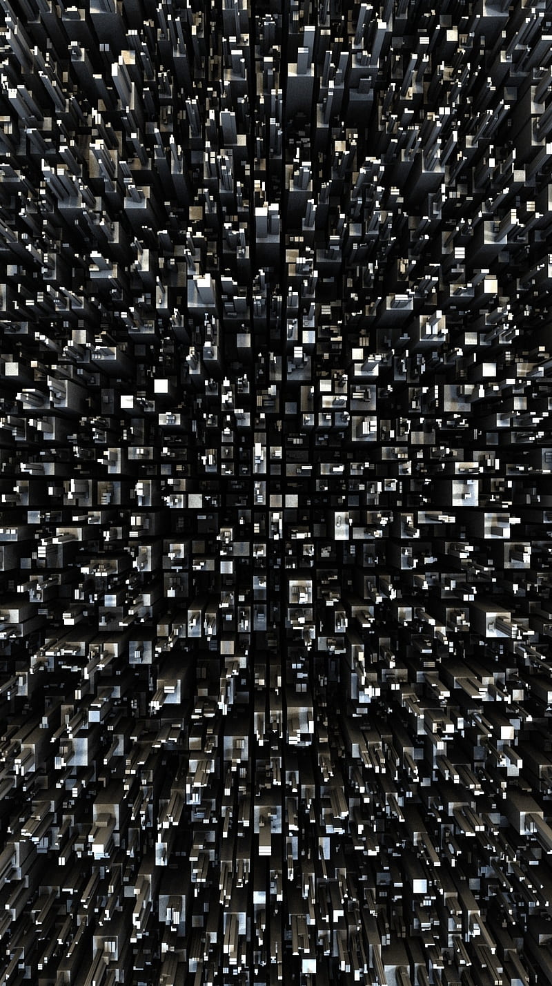 Gray Cubes, abstract, cubes, gray, HD phone wallpaper