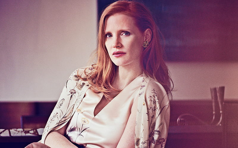 Jessica Chastain, portrait, american actress, hoot, Hollywood star, top actress, HD wallpaper
