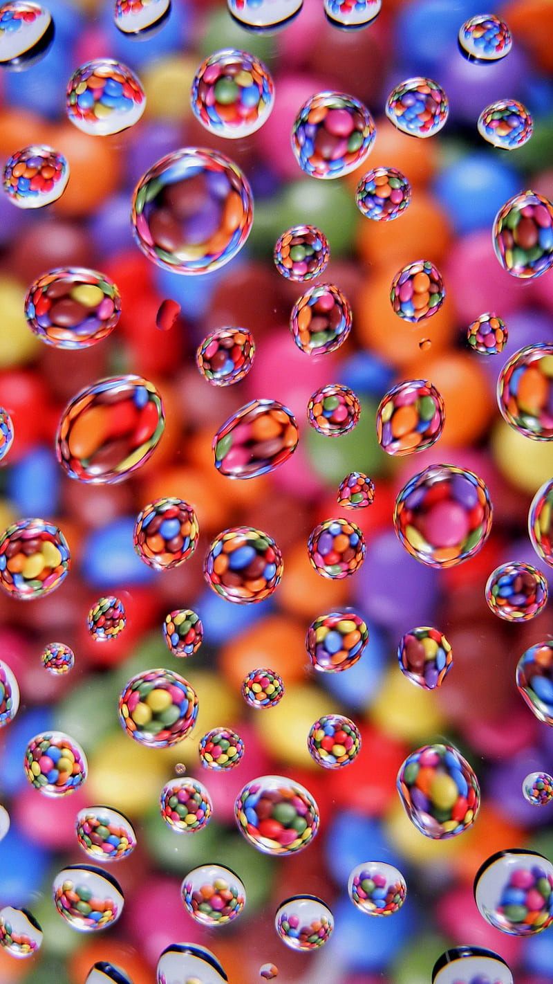 Colorful Smarties, bubbles, bull, you, HD phone wallpaper