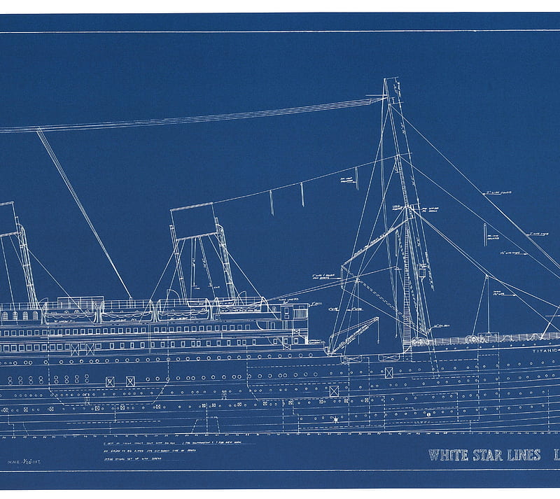 Titanic Blueprints, 1912, ship, HD wallpaper