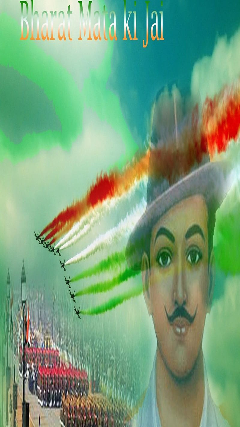 Republic Day, 26 january, bhagat singh, bharat, dom fighter, hindustan, india, shaheed, tiranga, HD phone wallpaper