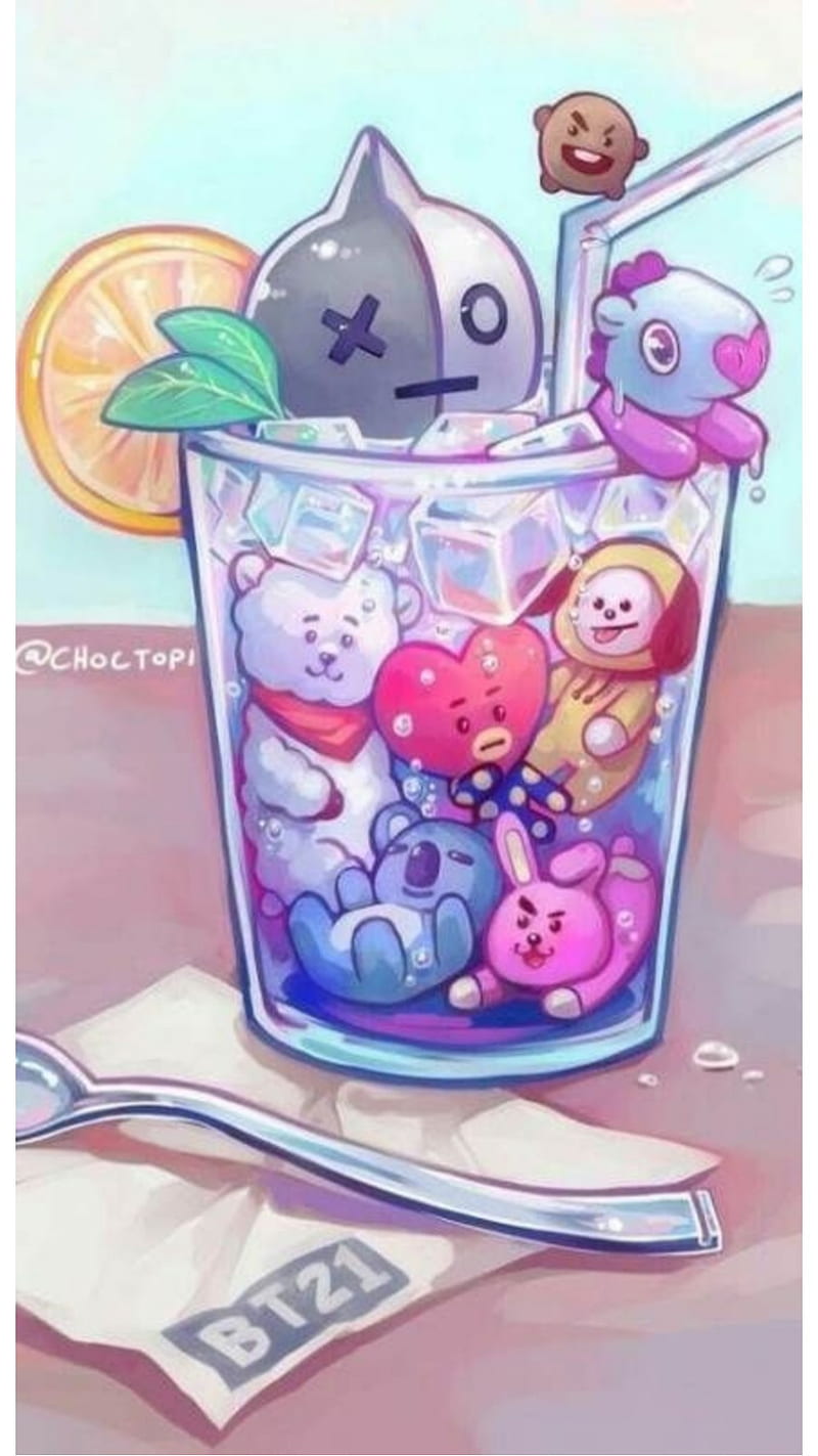 Bts BT21, jhope, jimin, jin, kookie, rm, suga, tae, HD phone