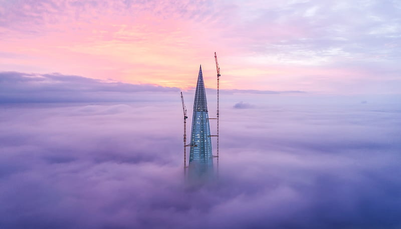 Skyscraper Above The Clouds, HD wallpaper