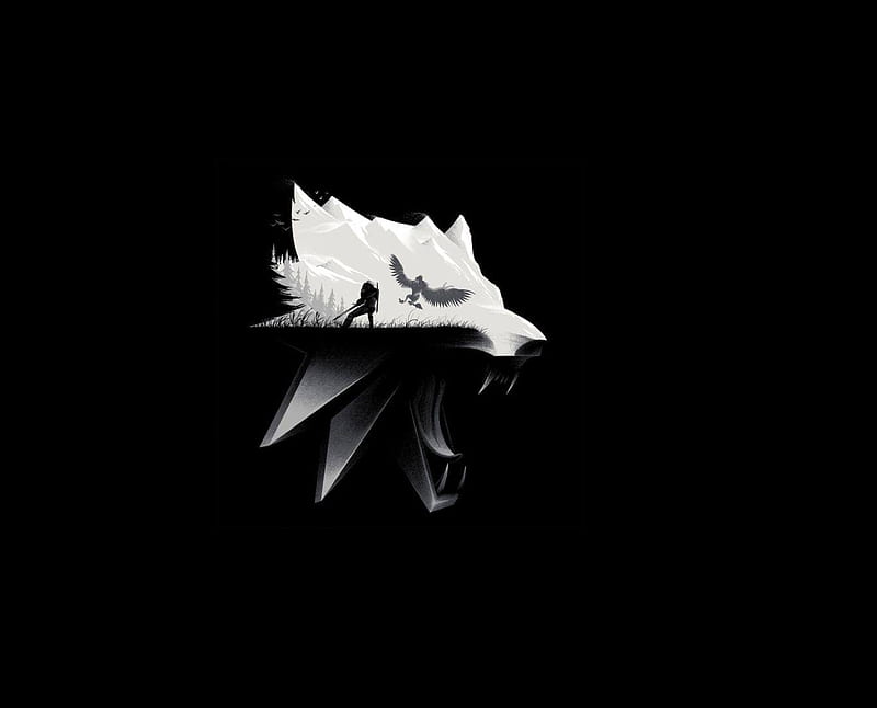 Witcher 3 wolf, logos, witcher 3, wolf, HD wallpaper