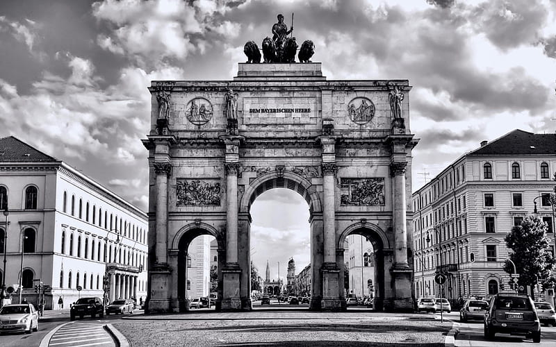 Berlin, arch, Germany, Street, HD wallpaper