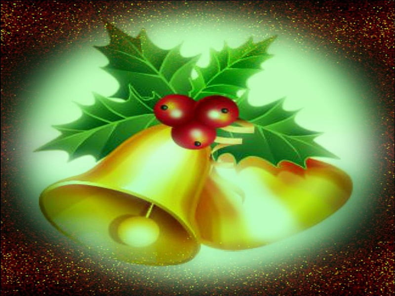 Christmas Bells, ring out the bells, golden christmas, bells for xmas, golden bells, HD wallpaper