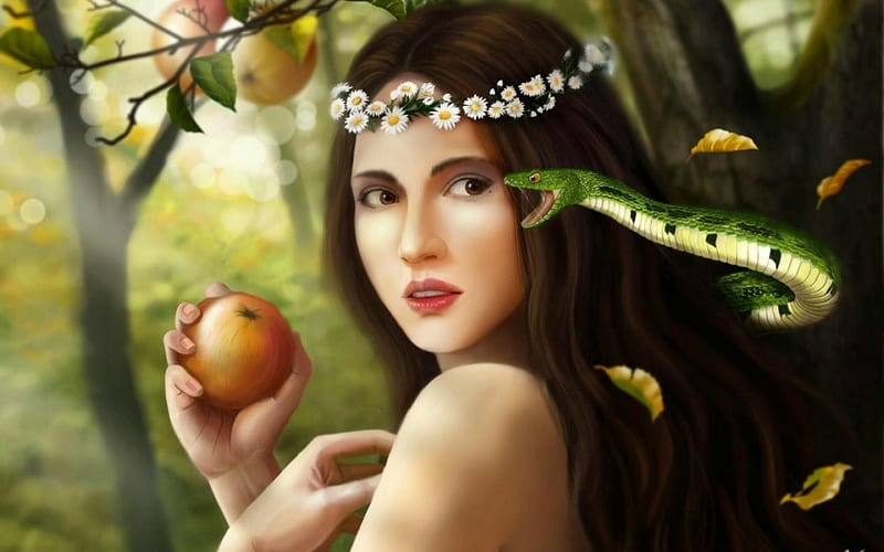 Forest Girl, fruit, forest, fantasy, girl, HD wallpaper