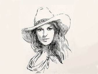 Cowgirl full out Drawing by Murphy Elliott - Fine Art America
