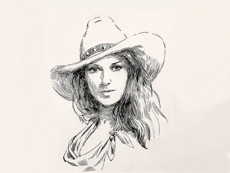 Cowgirl Drawing - HelloArtsy