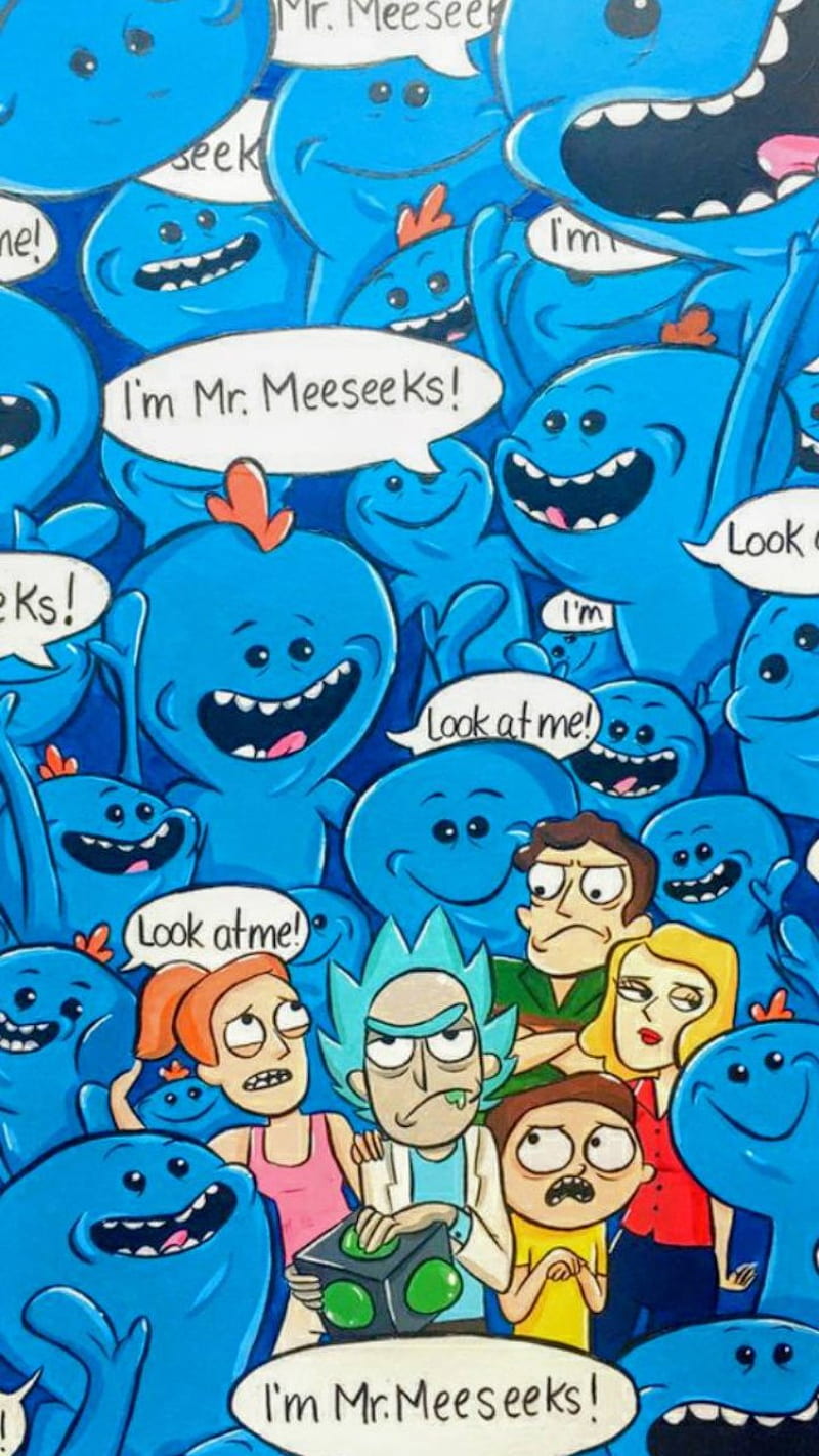 Mr Meeseeks, meeseeks, rick and morty, fecklessabandon, feckless, HD phone wallpaper