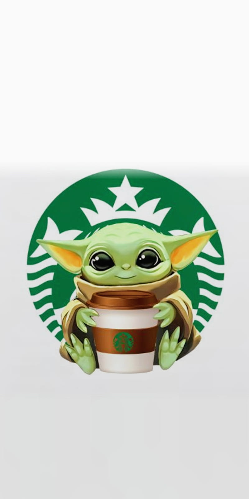 Baby Yoda, starbux, HD phone wallpaper
