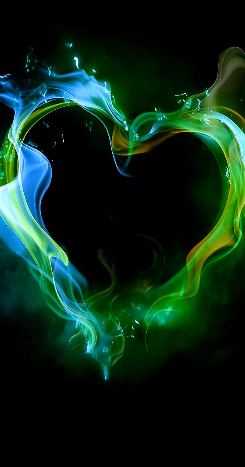 heart on fire, edge, galaxy, neon, HD phone wallpaper
