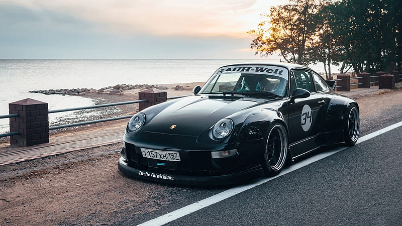 Porsche 993, carros, Porsche, vehicles, black cars, HD wallpaper