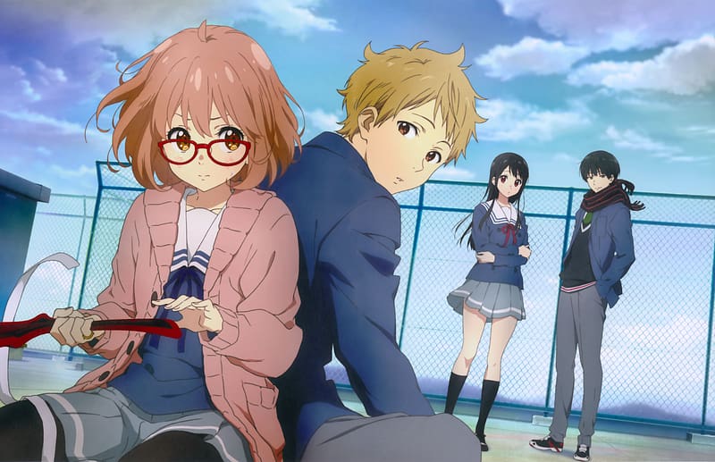 kuriyama mirai, nase mitsuki, kanbara akihito, nase hiroomi, shindou ai,  and 6 more (kyoukai no kanata) drawn by sasamori_tomoe