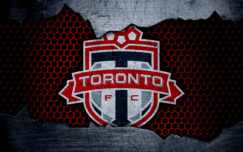 FC Toronto logo, MLS, soccer, Eastern Conference, football club, USA, grunge, metal texture, Toronto FC, HD wallpaper