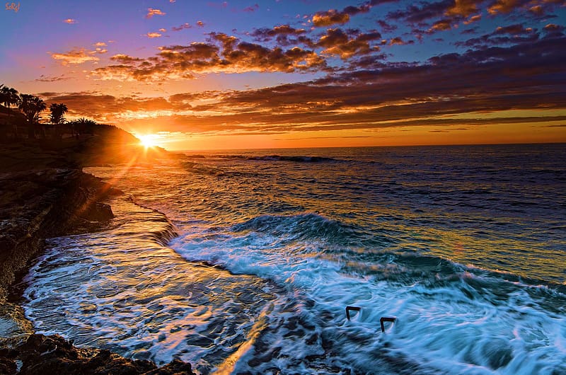 Sunset, Coast, , Valencia, Spain, Mediterranean, Alicante, HD wallpaper