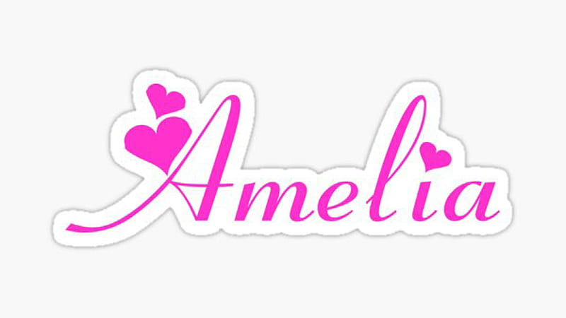 Dark Pink Amelia Word In White Background Amelia, HD wallpaper